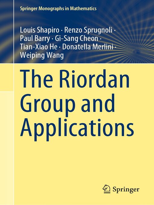 Title details for The Riordan Group and Applications by Louis Shapiro - Wait list